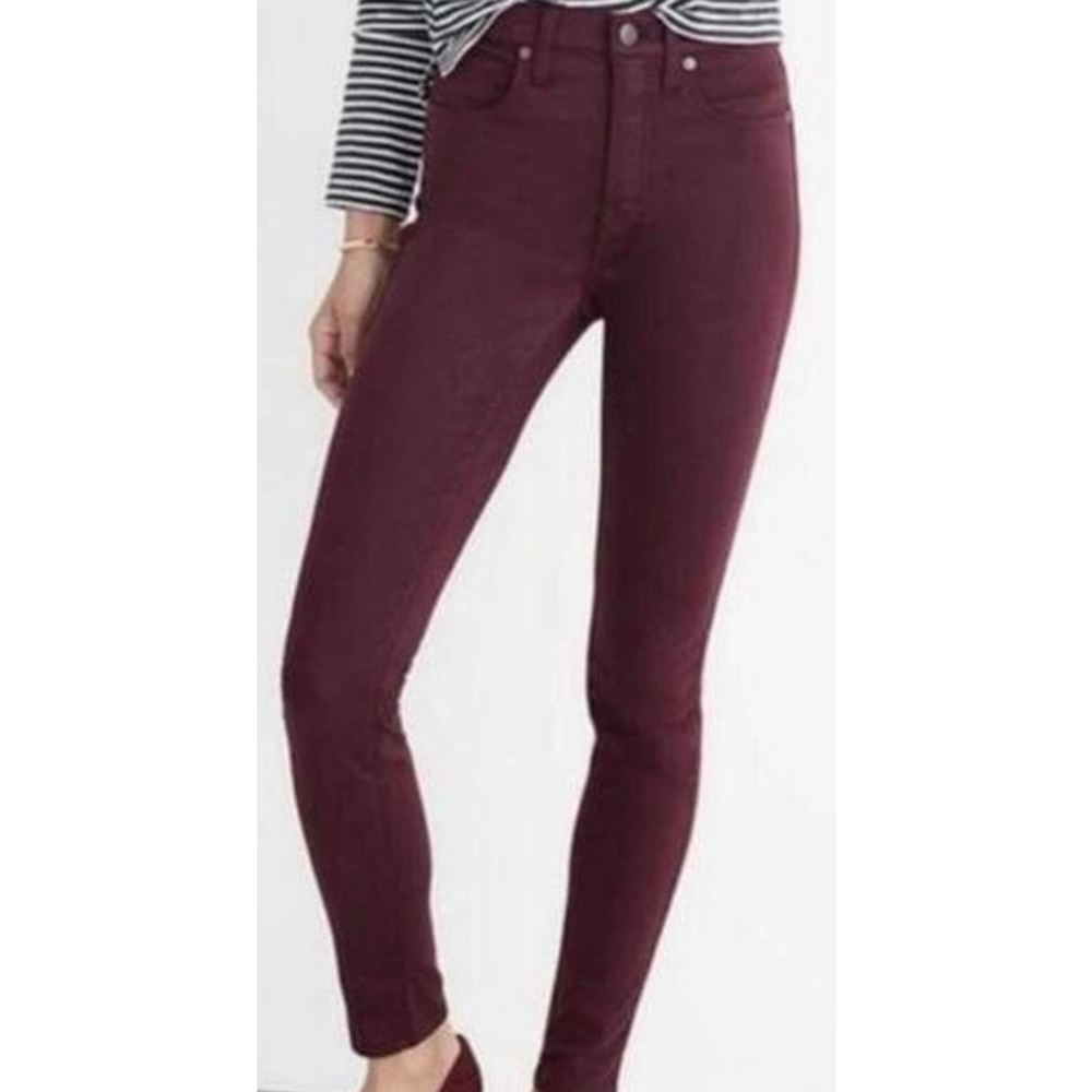Women's Madewell 10" High-Rise Skinny Jeans Size 25 Burgundy